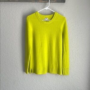J Crew crew neck relaxed lime green sweater size Small